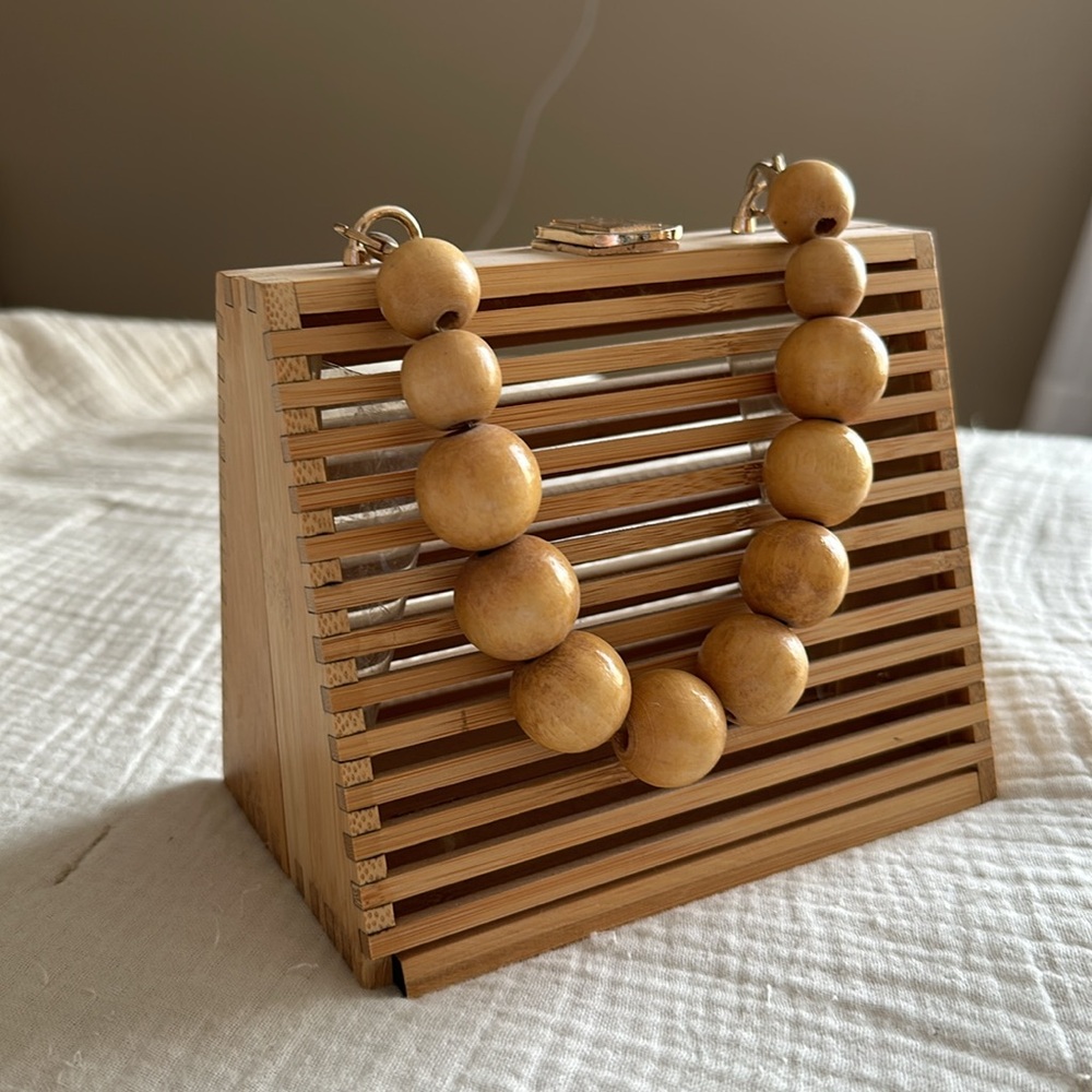 Wooden Beaded Mini Bag